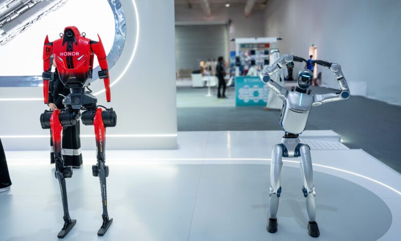 روبوت HONOR Robotics D1 خلال سباق 100 متر