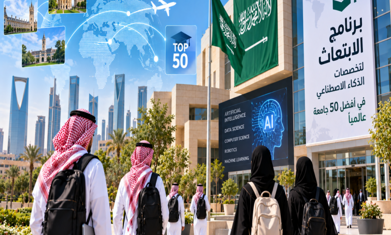 برنامج الابتعاث السعودي لدراسة الذكاء الاصطناعي وعلوم البيانات في أفضل 50 جامعة عالمية
