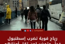 رياح شديدة تضرب شوارع إسطنبول التركية وسط تحذيرات من الأحوال الجوية
