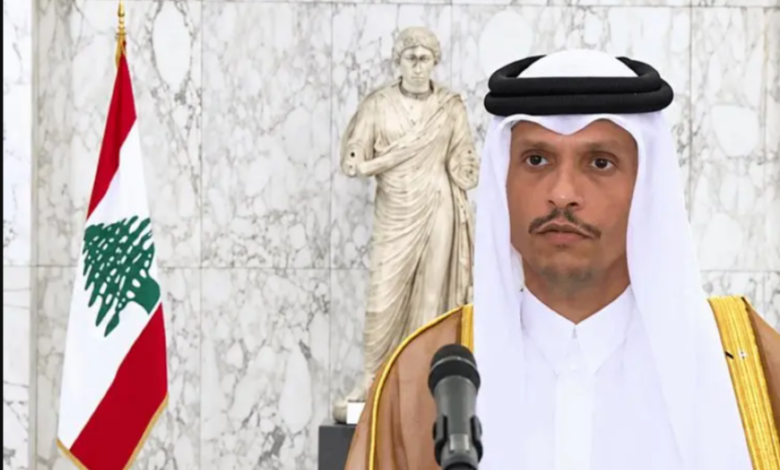 رئيس الوزراء وزير الخارجية القطري محمد بن عبد الرحمن خلال زيارته لبنان ولقائه الرئيس جوزيف عون